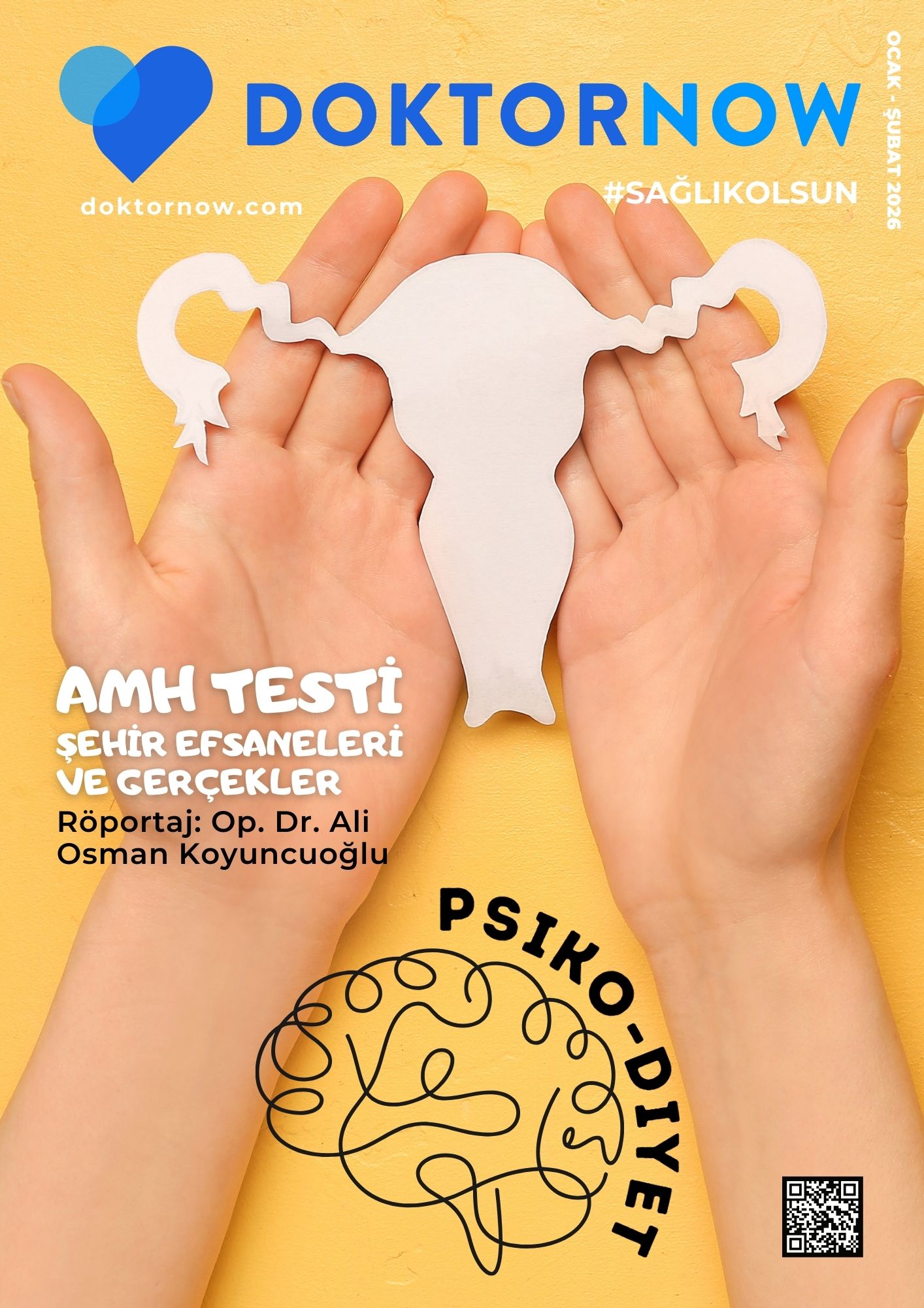DoktorNow Sağlık Dergisi 4. Sayı kapak görseli – AMH testi, psiko-diyet, egzama ve HbA1c konuları